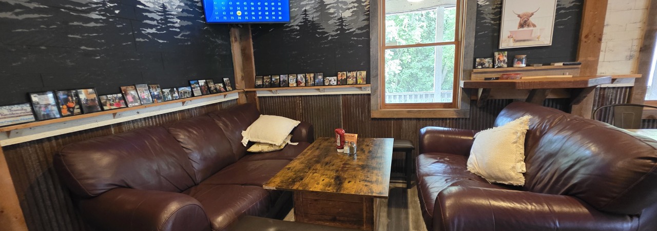 relax on our comfortable leather couches